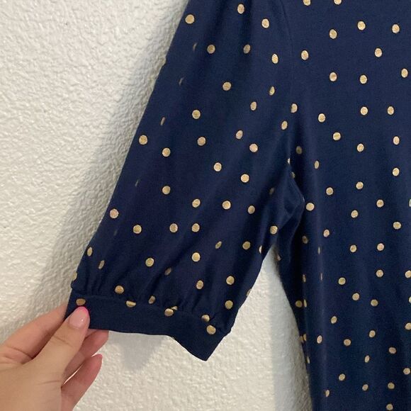 Boden- navy and gold polka dot classic tee- Size 4 (small) - Picture 3 of 6